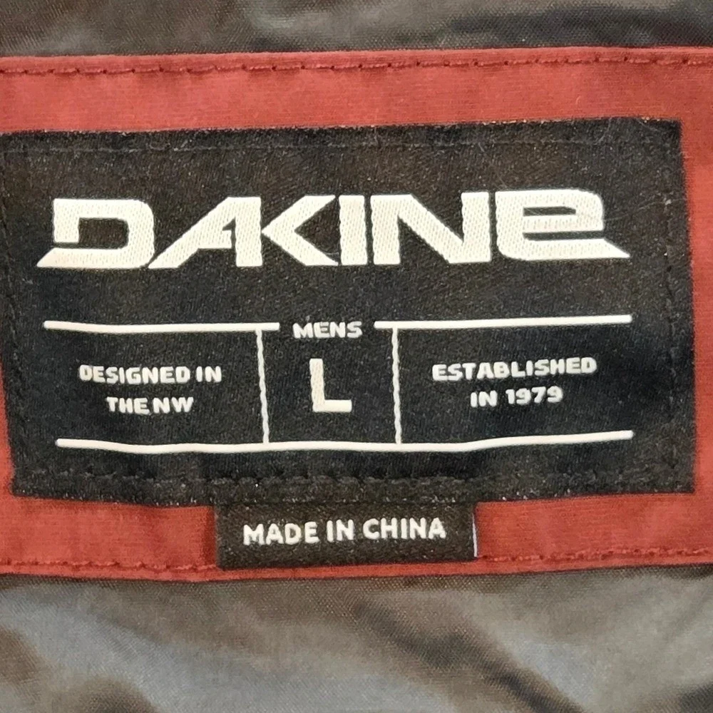 Dakine Gore-Tex Jacket‎ Mens L Rust Orange Hooded Snowboard Ski Shell Pit Zips